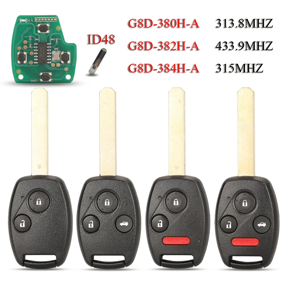 

Умный Автомобильный ключ jingyuqin для Honda Accord City Odyssey Jazz 313,8/315/433.92 МГц