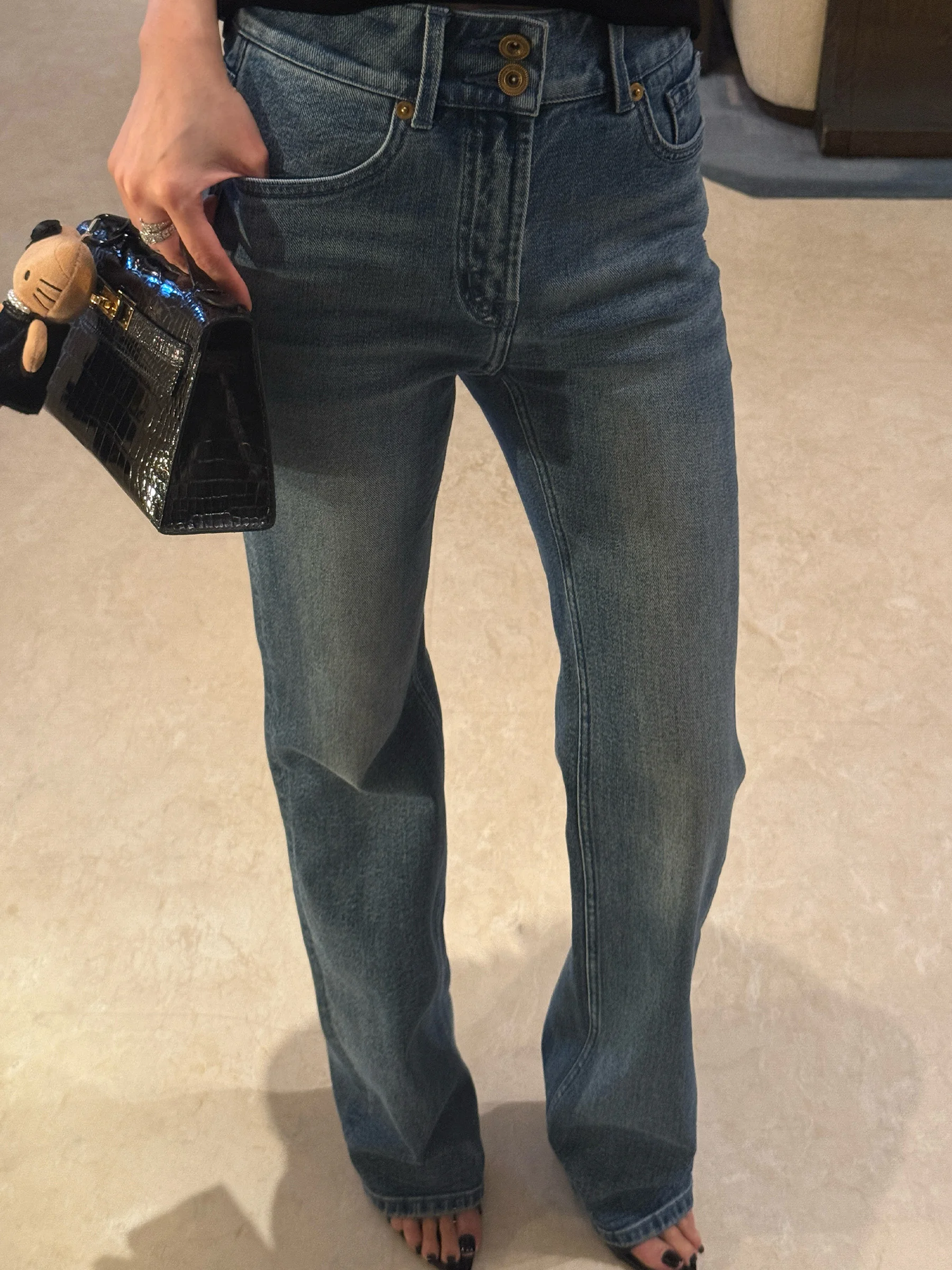 

High Waist Retro Flared Denim Jeans Women's High Elastic Butt Lifting Versatile Long Pants Straight Leg Cut Spring 2026