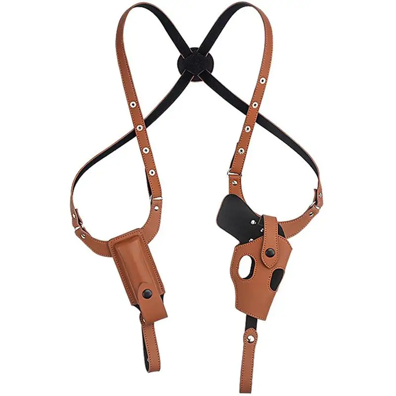 

Leather Shoulder Holster for Men Concealed Carry Gun Holster Fits Full Sized 1911's and Glock Gen1-Gen5, Gun Carry Pouch