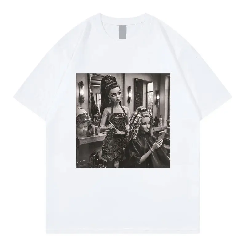 Stylists Doll Face Meme Graphic T Shirts Men Women Vintage Fashion Short Sleeve T-shirt High Quality Cotton Oversized T-shirts