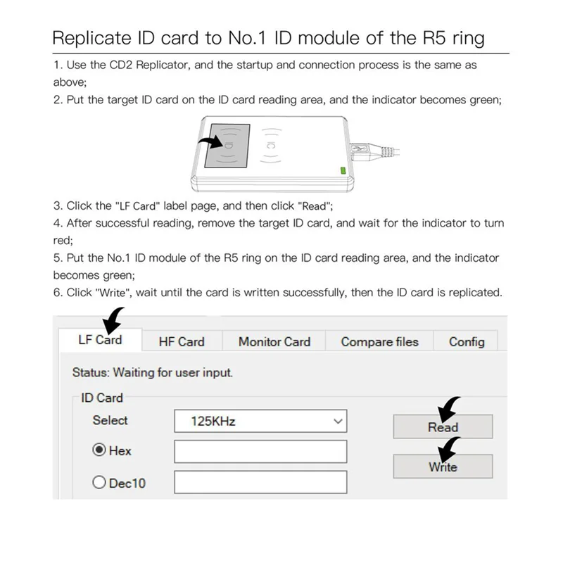 JAKYLCOM CDS Replicatore RFID per IC e carte d'identità con copia Smart Ring R5