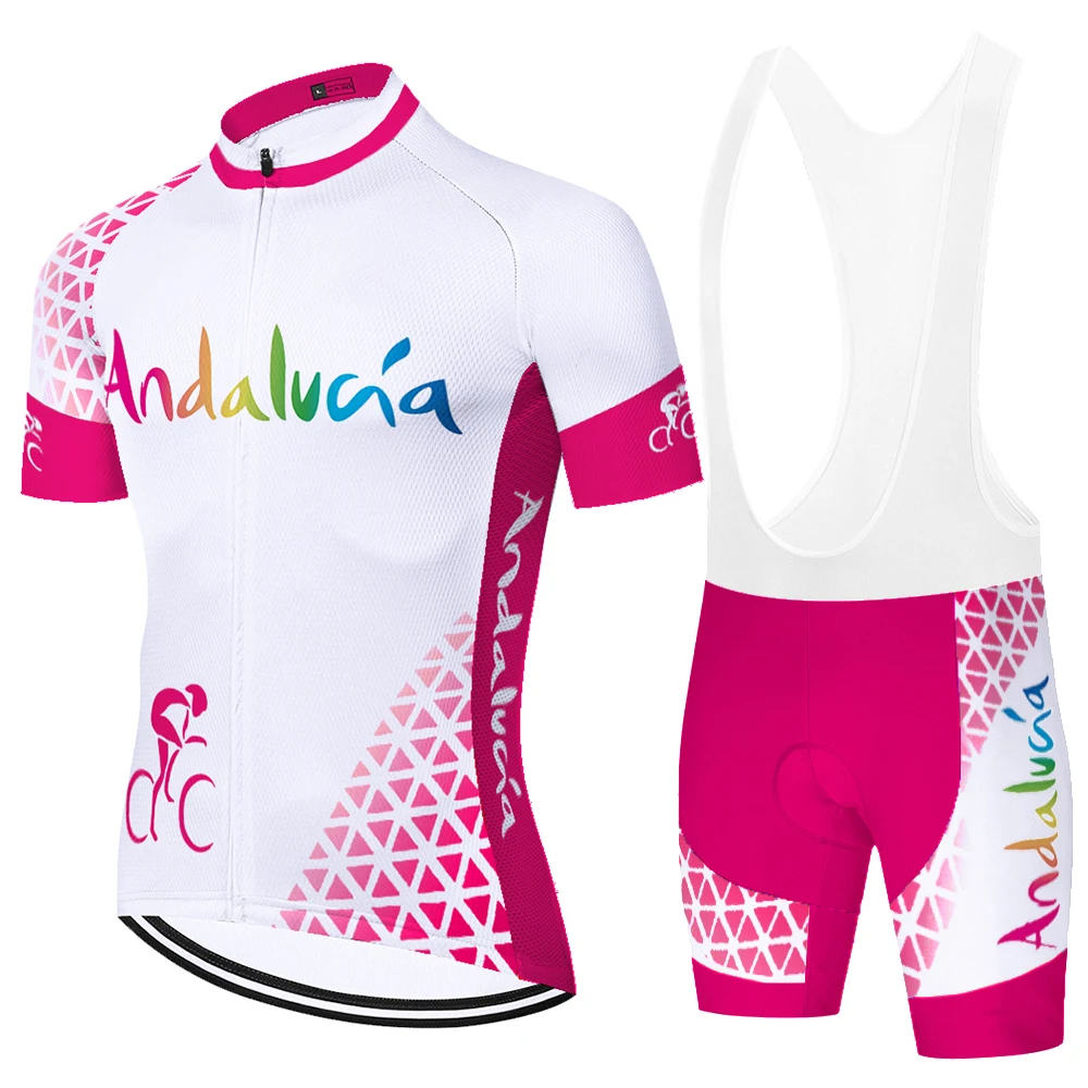 Team ANDALUCIA cycling suit 20D gel pad summer quick dry spain short sleeve maillot ciclismo hombre verano 2023