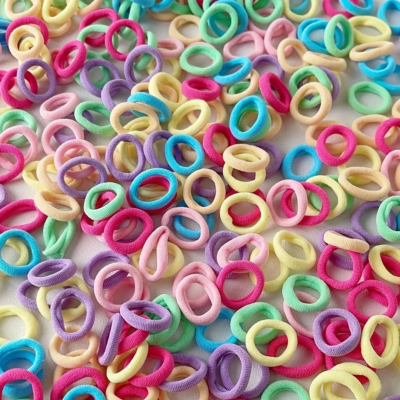 150 PCS Soft Rubber Hair Ties - Minimalist Circular Hair Bands for Normal Hair Types