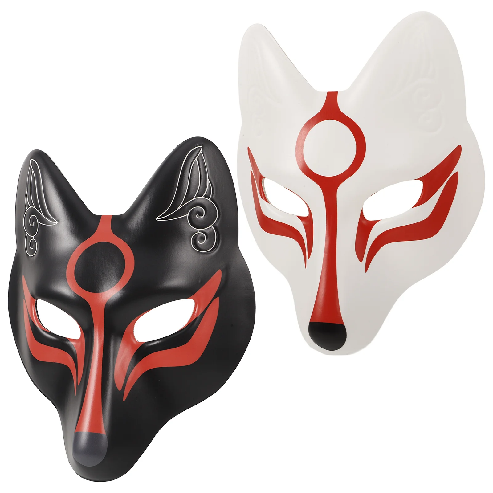 2 Pcs Halloween Mask Eva Fox Stage Performance Party Decorative Creative White Props