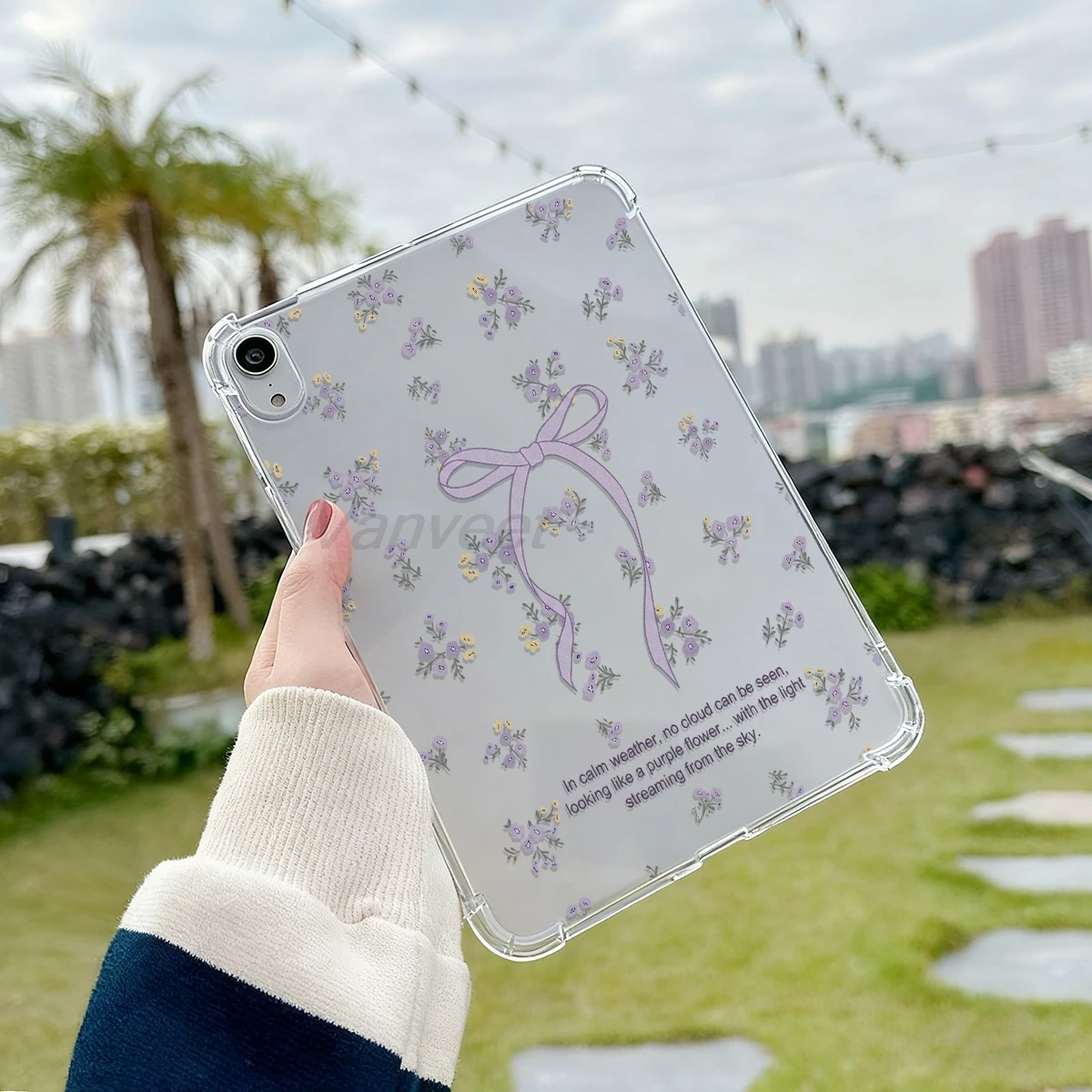 Bow Transparent Silicone For iPad Pro 2018 2022 Mini 1 2 3 For iPad Pro 12.9inch 2020 2015 Air 13 2024 1 2 10.9Inch Tablet Cover