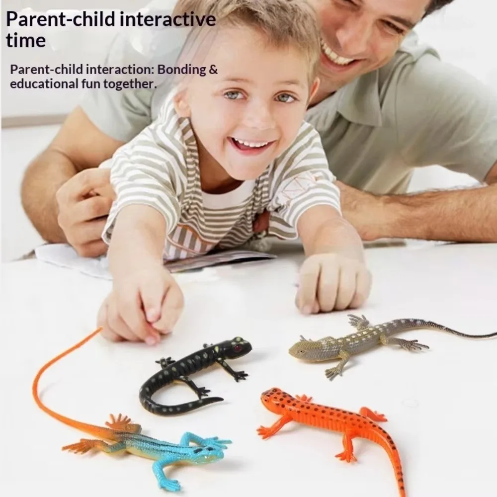 12PCS Miniature Lizard Model Colorful Simulation PVC Simulation Gecko Model Assorted Color Movable Simulation Lizard view 4