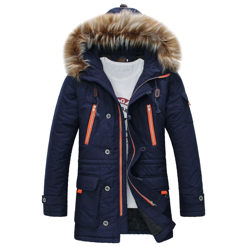 

Men's Thiened Cotton Jaet Winter Warm Faion Urban Sle Hooded Coat Stand Fit Youth Dancewear Pure Color Korean Sle