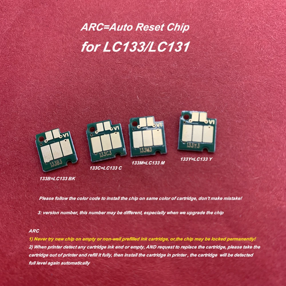 LC133 LC131 Ink Cartridge Auto Reset Chip for Brother MFC-J4410DW MFC-J4510DW MFC-J4710DW MFC-J6920DW MFC-J6520DW MFC-J6720DW