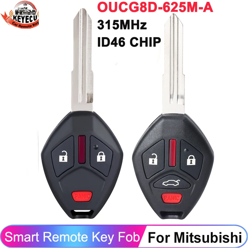 KEYECU 3/4 Buttons OUCG8D-625M-A 315MHz ID46 Chip For Mitsubishi Outlander Sport Lancer 2008-2015 Head Remote Car Key Fob