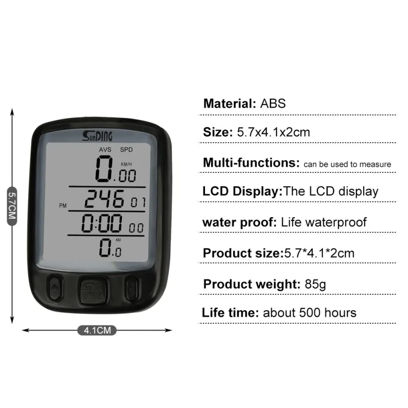 SD-563A Code Meter Waterproof Bike Computer With Backlight Wireless Wired Computer Bike Speedometer Odometer Bikes Stopwatch