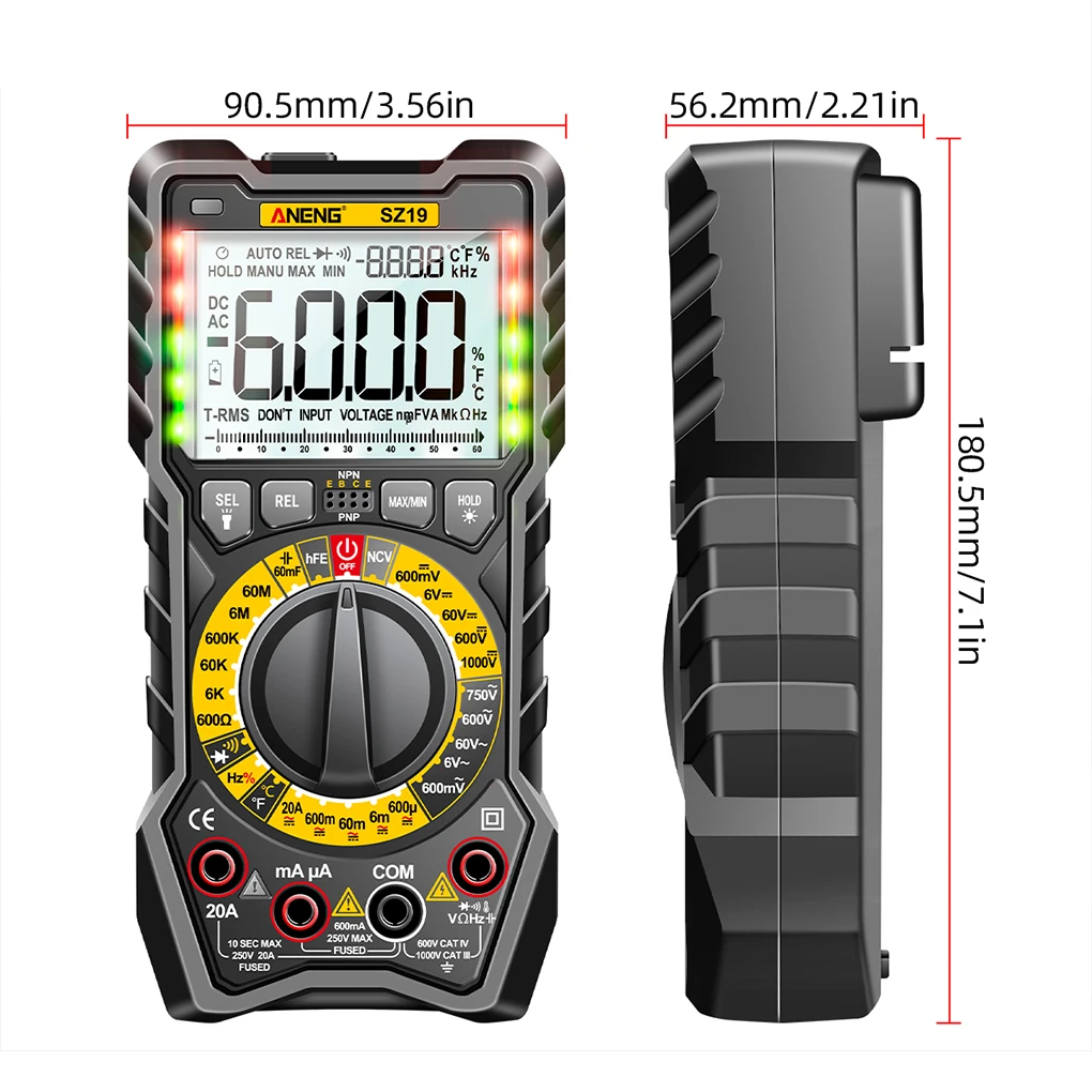 ANENG Multimeter Ammeter Tester Professional Voltmeter Gauge Black