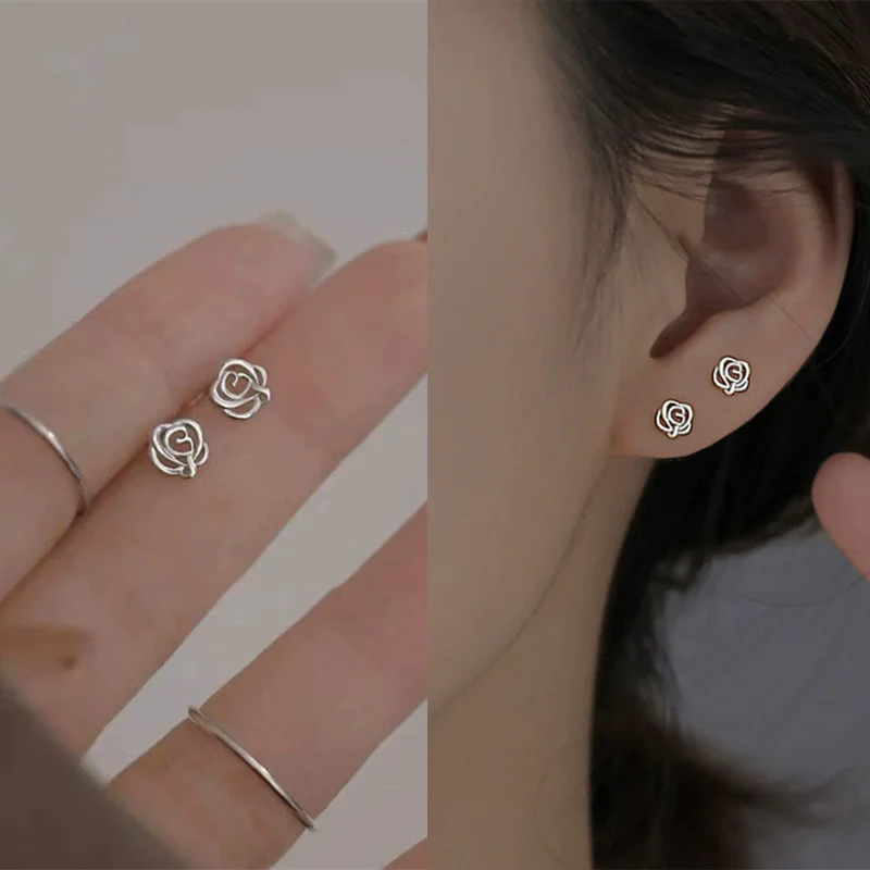 Trendy Mini Rhinestones Stud Earrings for Women Girls Daily Jewelry Cute Round Geometry Small Earrings Accessories - detail 16
