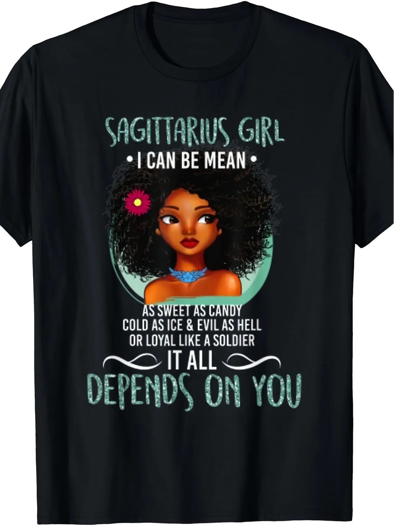 Shirt Women's Sagittarius Zodiac T Shirt 180gsm Heavyweight Black…