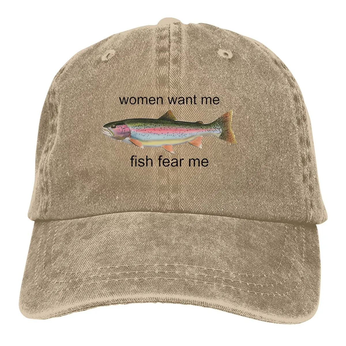 Women Want Me Fish Fear Me Colorful Fish Funny Multicolor Hat Peaked Women's Cap Personalized Visor Protection Hats