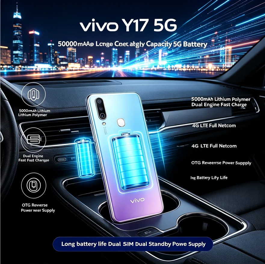 2026 New phone Vivo Y17 Global Version Unlocked Mobile Phone 8GB RAM 256GB ROM Triple Rear Camera 5000mAh Battery