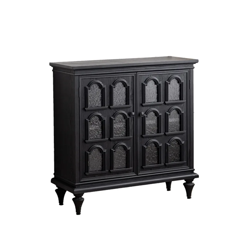 Classical Chinese entrance black coffee cabinet teacabinet small apartment home kitchen cave style sideboard