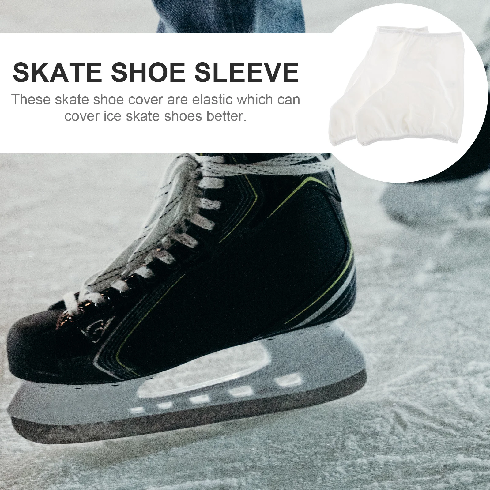 Skates Roller Skating Set Boot Cover Shoe Accessory Elastic Sleeve White Ice Protectors Covers Men and Women