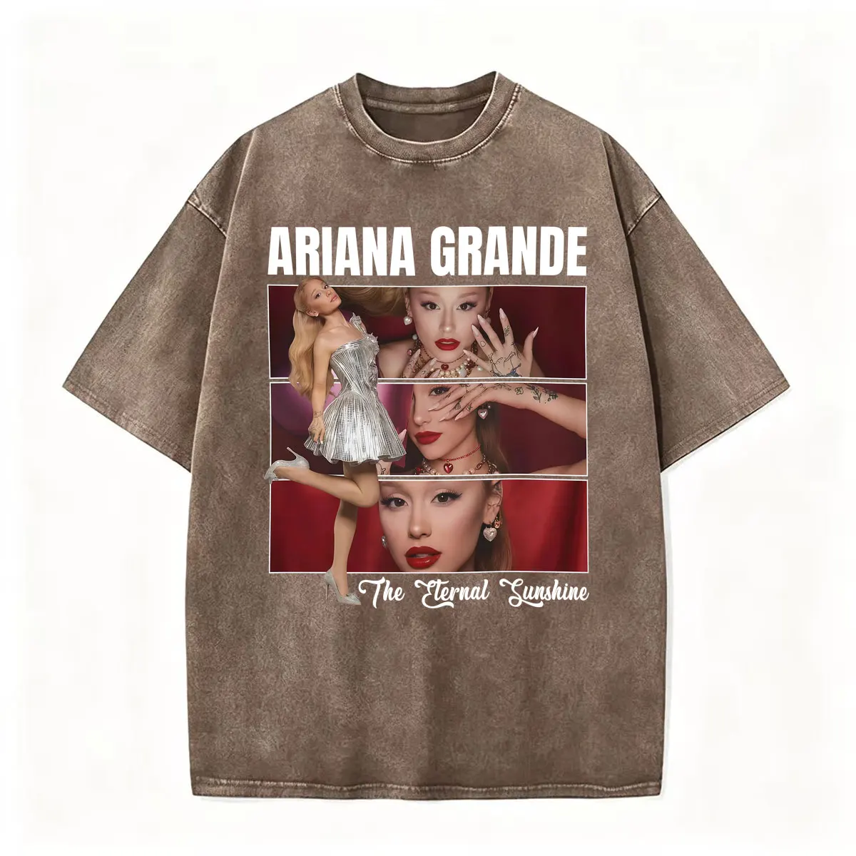 Ariana Grande Eternal Sunshine Tour Washed Vintage T-shirts Men Women Fashion Aesthetic T Shirt Summer Tops Short Sleeve T-shirt