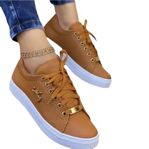 Women's Sneakers Summer Classic Metal Lace-Up Low-Top Running Shoes 2025 Hot Sale Lightweight Women's Casual Shoes Large Size 43