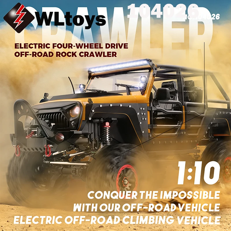 

Радиоуправляемая машинка WLtoys 104026, масштаб 1:10, высокоскоростная, 2.4G, 4WD, с мотором 550, внедорожный краулер на пульте управления, игрушка для детей и взрослых