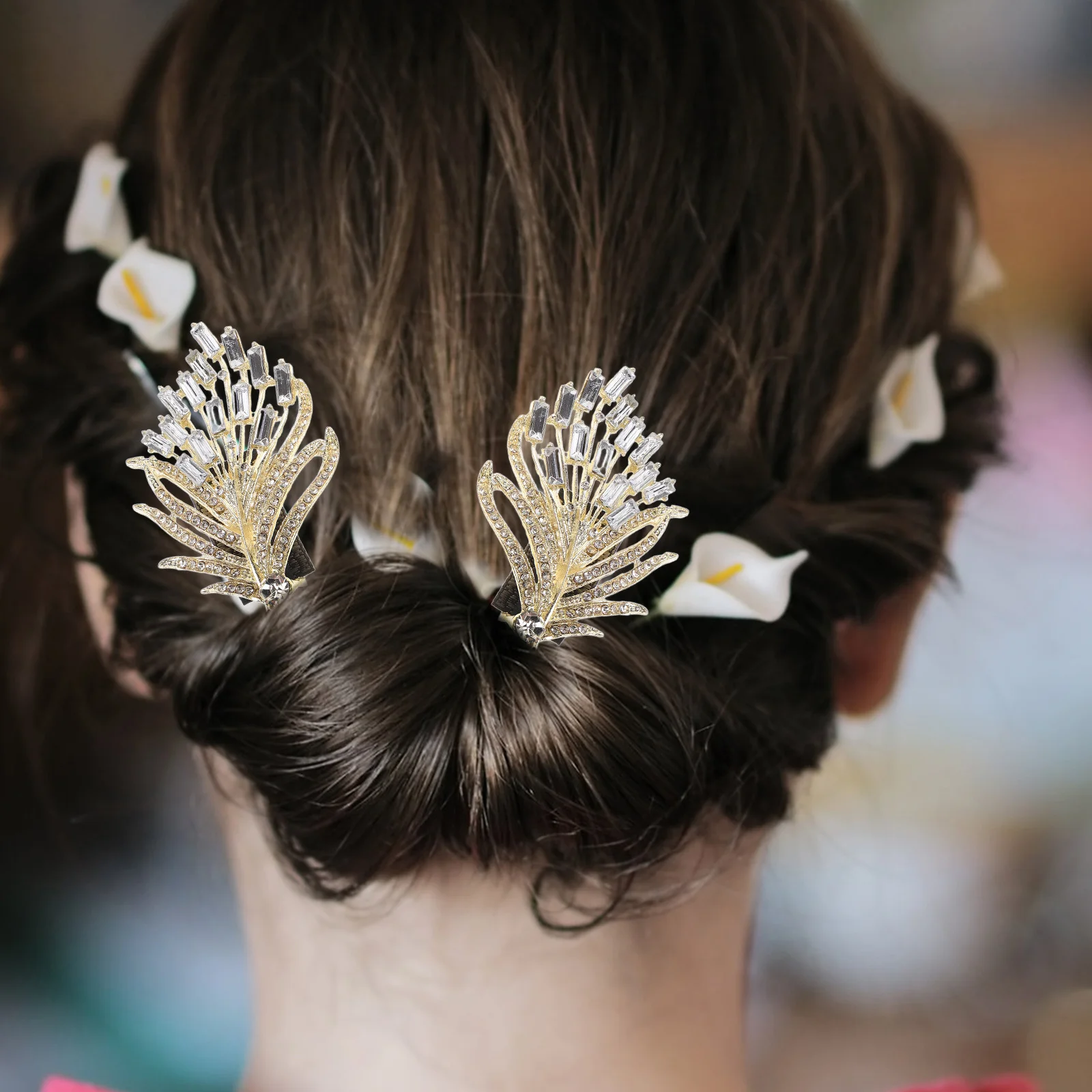 

Rhinestone Hair Bun Maker Twist Clip Elegant French Hairstyle Small Donut Bun Maker for Long Hair Women Girls