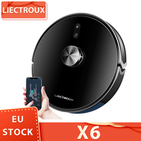Liectroux X6 Robot Vacuum Cleaner, 6500Pa Suction, LDS Laser Navigation, 235ml Water Tank, 400ml Dustbin, 5 Maps Saved
