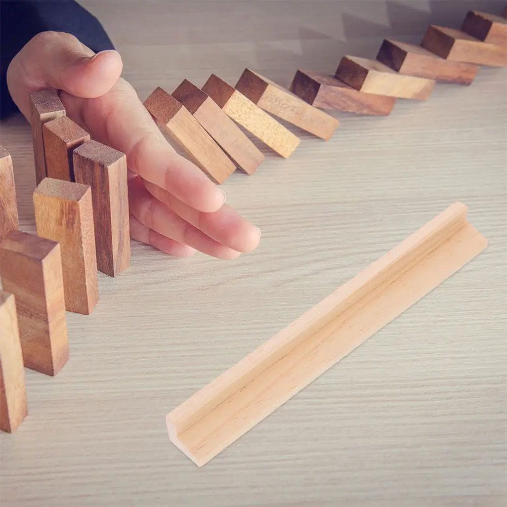

10Pcs Wooden Domino Holder Tray Rack Base for Alphabet Games Cards Display Creative DIY Desktop Gaming Accessory Multi-Function