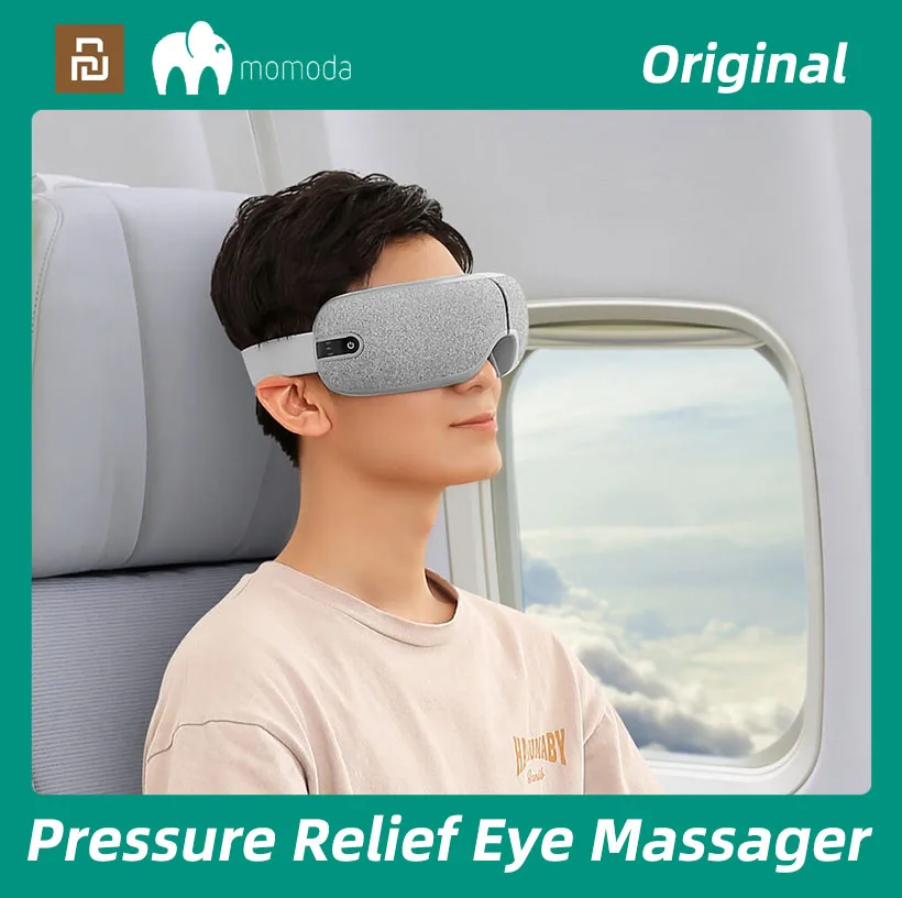 Portable Eye Massager Momoda Electric Eye Massager Smart Air Pressure 40℃ Thermostatic Relieve Eye Fatigue with Bluetooth Music