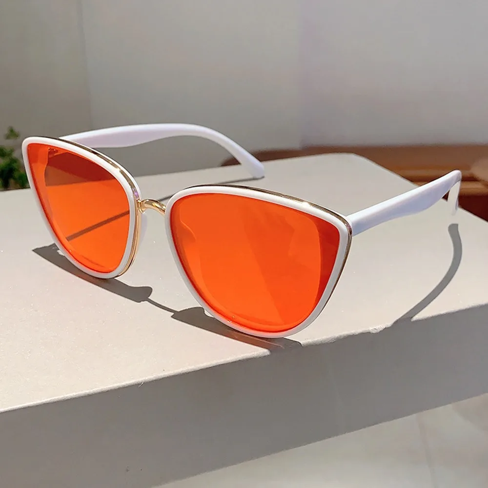 

Ретро винтажные солнцезащитные очки «кошачий глаз» с покрытием UV400, защитные очки, модные солнцезащитные очки с градиентными линзами для женщин и мужчин