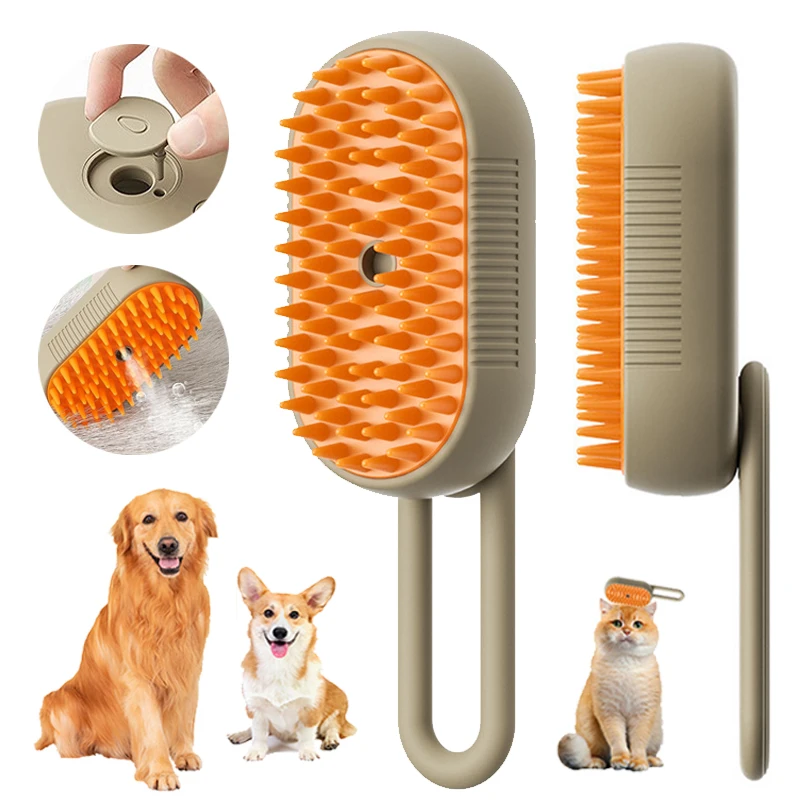 3 In1 Electric Spray Dog Brush Dog Steamy Cat Hair Brush Pet Undercoat Hair Removal Slicker Brush For Dog And Cat Grooming Tool