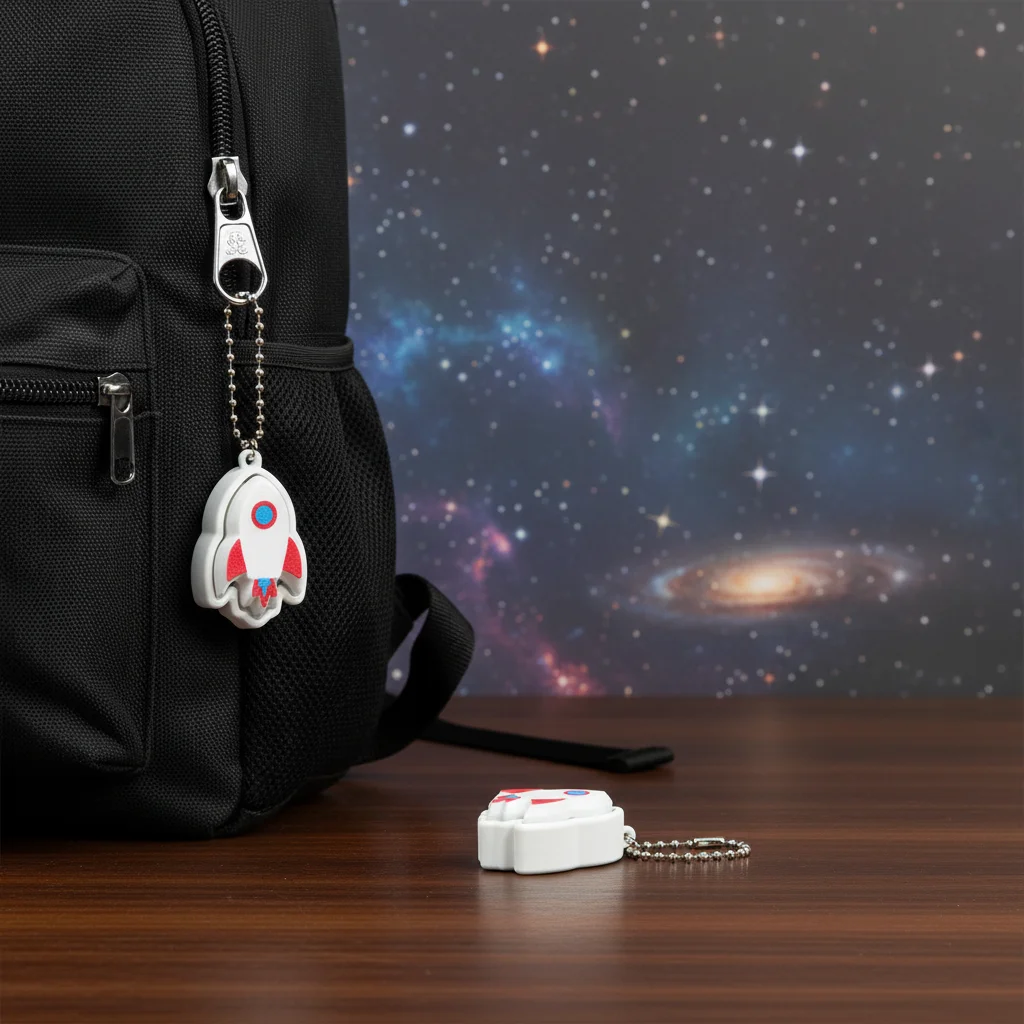 3D Printed Space Exploration Keychain Stress Relief Button Toy Accessory for Sci-Fi Fans