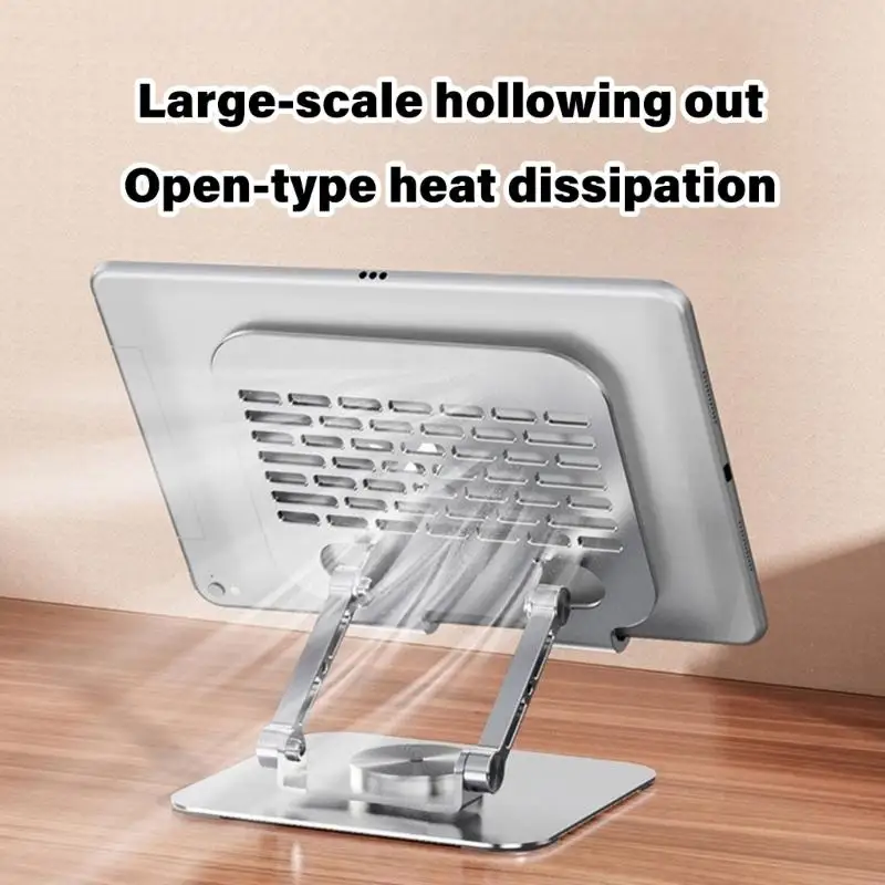 แท็บเล็ตโลหะยืนพร้อมแผ่นรองรับแผ่นฐานโทรศัพท์ตัวยึดแล็ปท็อปตัวยึดเต็มรูปแบบการหมุนเต็ม 83CF