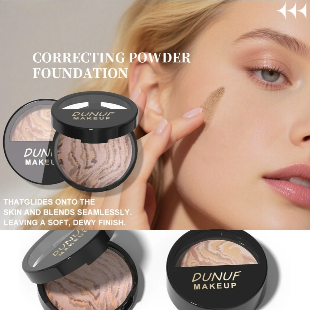 3 Color Baked Contour Palette Face Sculpting Powder Velvet Finish for Chiseled Cheekbones Nose Definition Day To Night Makeup