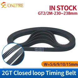 ํ๋ฆฐํฐ ํน์ 2M GT2 ๋๊ธฐ์ ๋ฒจํธ ๊ธธ์ด=230/232/234/236/238 ํญ=3/5/6/9/10/15mm ๊ณ ๋ฌด ํ์ ๋ฃจํ ๋ฒจํธ ๋๋ 