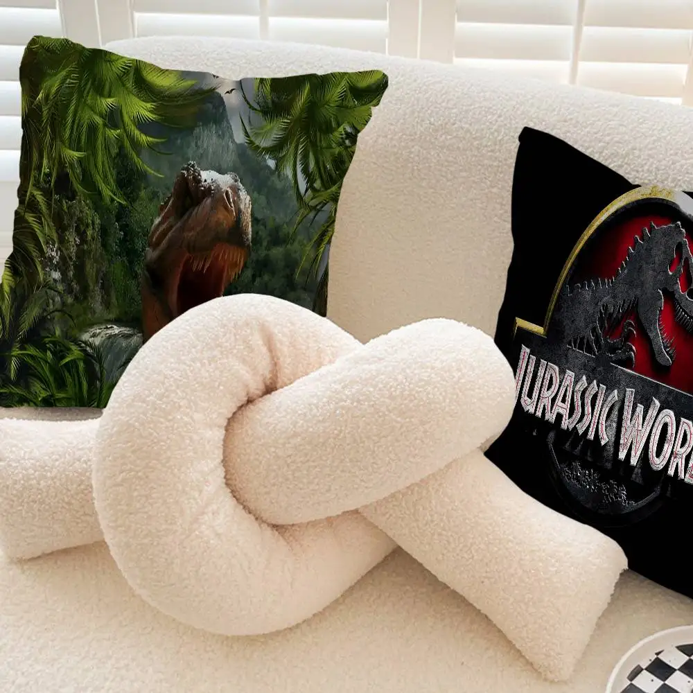 ديناصور الكرتون الحديقة الجوراسية وسادة أنيمي وسادة أريكة سرير رئيس وسادة غطاء غطاء الوسادة 45x45 سم الموضة