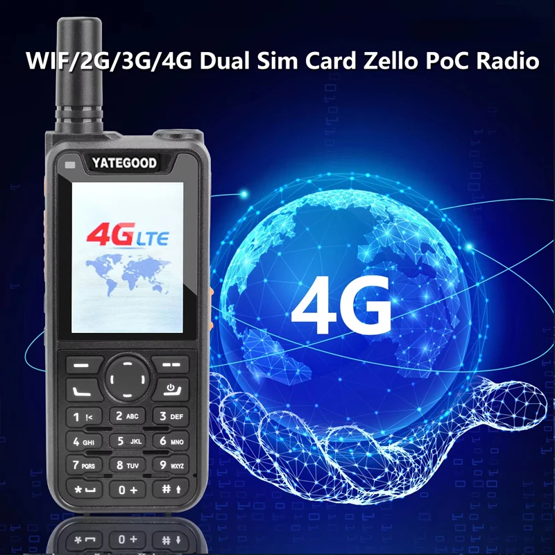 

YATEGOOD G6 Zello wireless remote control walkie talkie SIMcard 4G 3G Android Bluetooth mobile phone PTT Wifi GPS global 8