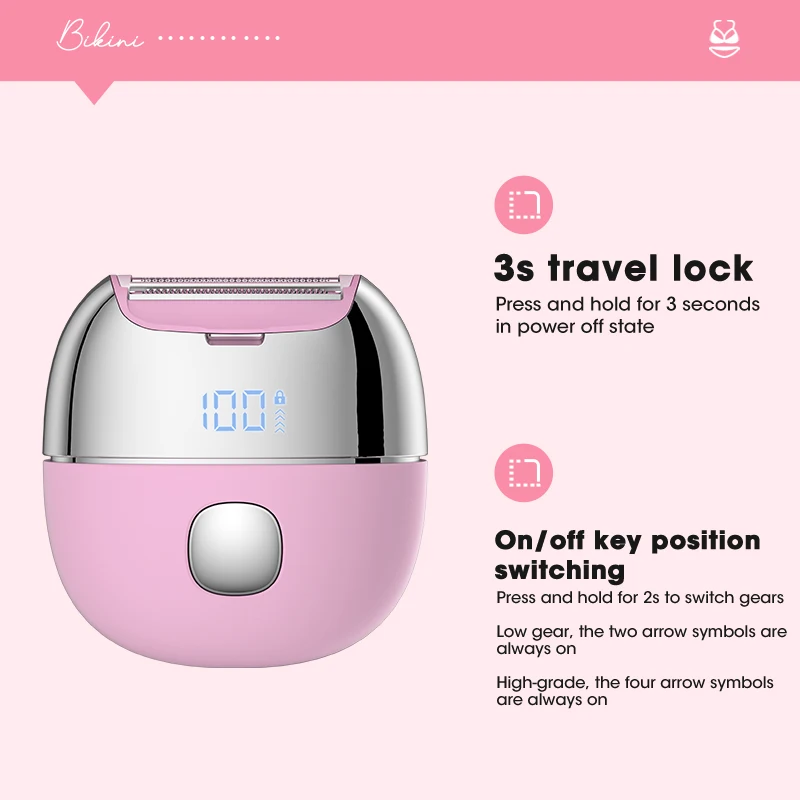 ماكينة حلاقة كهربائية للنساء ماكينة تشذيب بيكيني قابلة للشحن ماكينة حلاقة نسائية لإزالة شعر الجسم للساقين تحت الإبط والأذرع