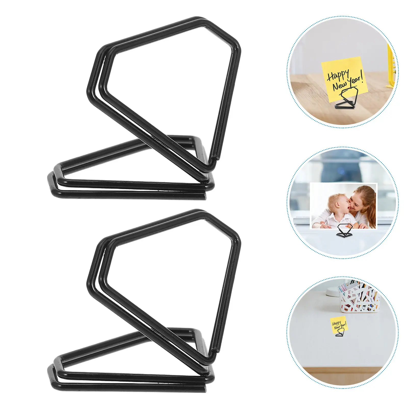 10Pcs Metal Place Card Holders Elegant Desk Memo Clips for Business Cards Table Numbers Photos Wedding Conference Office Use
