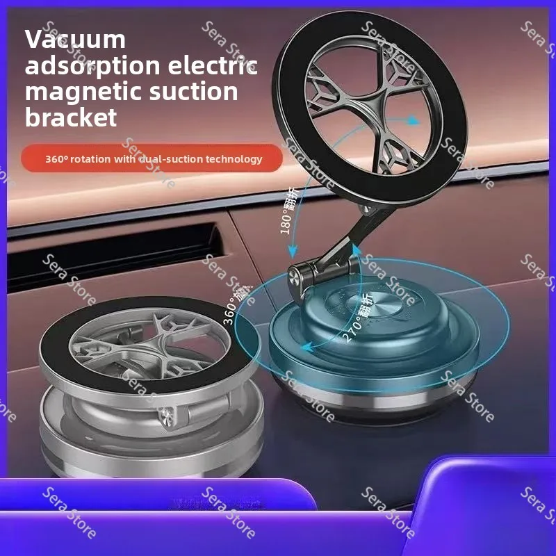 Vacuum suction car mobile phone holder; car navigation air outlet double-sided rotating magnetic suction bracket.