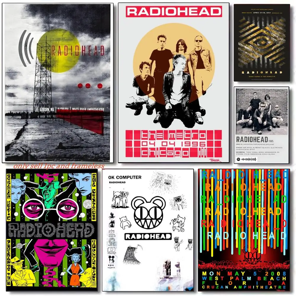 Band Radiohead Music Poster Modern and Elegant Wall Stickers for Home Decor Living Room Dormitory Wall Art