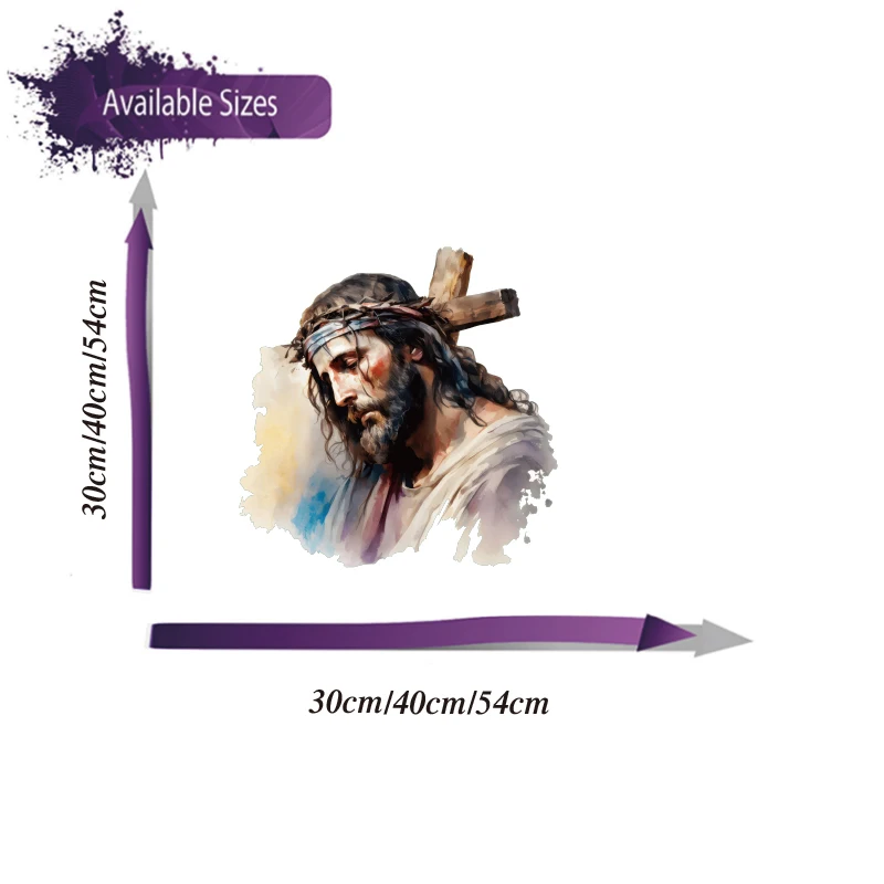 Large Jesus Cross Car Sticker Decal Christian Bible Verse God Auto Vehicel  for Bumper Hood Bonnet Decor