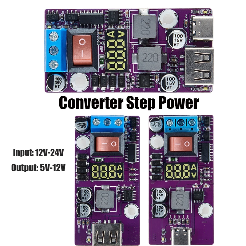 DC-DC Voltage Adjustable Step-Down Power Module + White LED Voltmeter