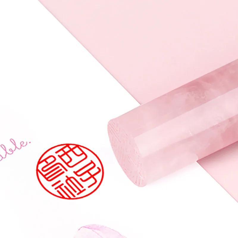 Custom Chinese Name Stone Stamp, Mini Pink Seal, Personalised for Calligraphy, Writting Painting, Free Carving Cutting