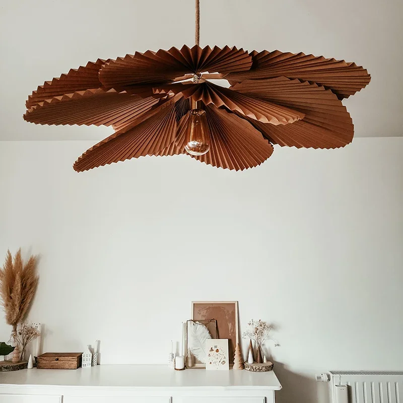 Wabi Sabi lampada da soffitto in carta soggiorno negozio Led lampadario a soffitto cucina isola lampade a sospensione decorazioni per la casa Lustre