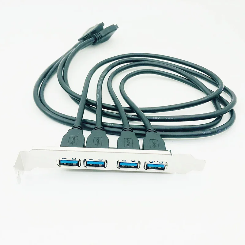 Główna płyta główna USB 3.0 20 Pin do 4 Port USB3.0 przegrody Adapter 60cm kabel USB 3. W wieku 0 Panel tylny wspornik rozszerzający dla komputer stancjonarny czarny — zdjęcie produktu 3