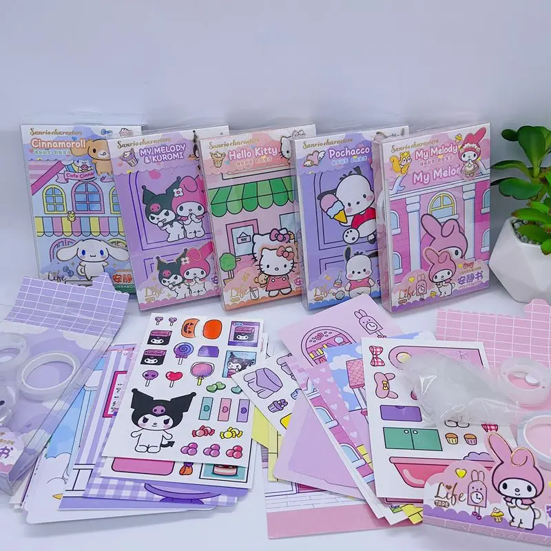 Sanrio Hello Kitty My Melody Pachacco Kuromi Cinnamoroll Quiet Book Decompression Toy Book Creative Diy Handmade Material Bag