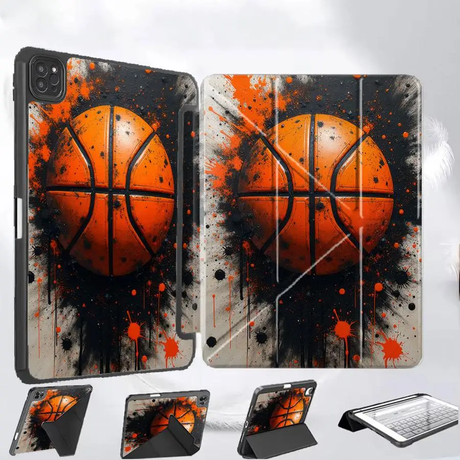 

Basketball Splatter Art Tablet Case For iPad Pro 11th 10th 9th 8th 7th 12.9inch Air 4 5 M3 M2 M4 11inch Mini 6 7 Pro 2025 Holder