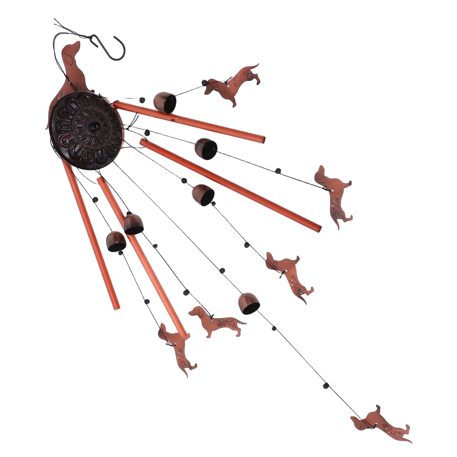 

Retro Animal Wind Chimes Vintage Metal Dog Design Durable Garden Bells Hanging Ornaments Outdoor Decor Porch Yard