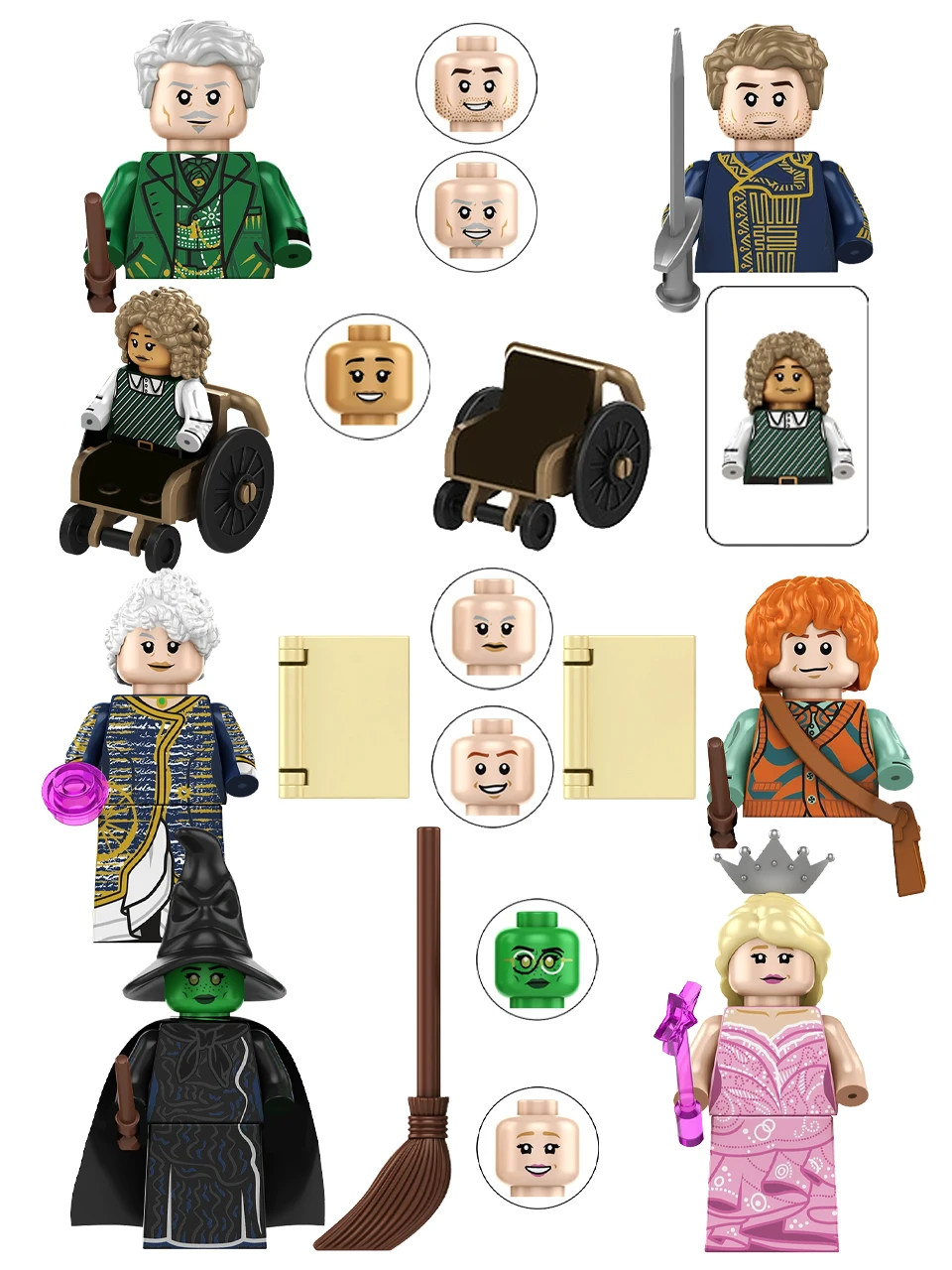 Neue Klassische Fantasy-Film Zauberer Elphaba Glinda Modelle Magische Mini-Figuren Kinderspielzeug Bausteine Geschenk für Jungen Mädchen DIY Juguetes – Detail 16