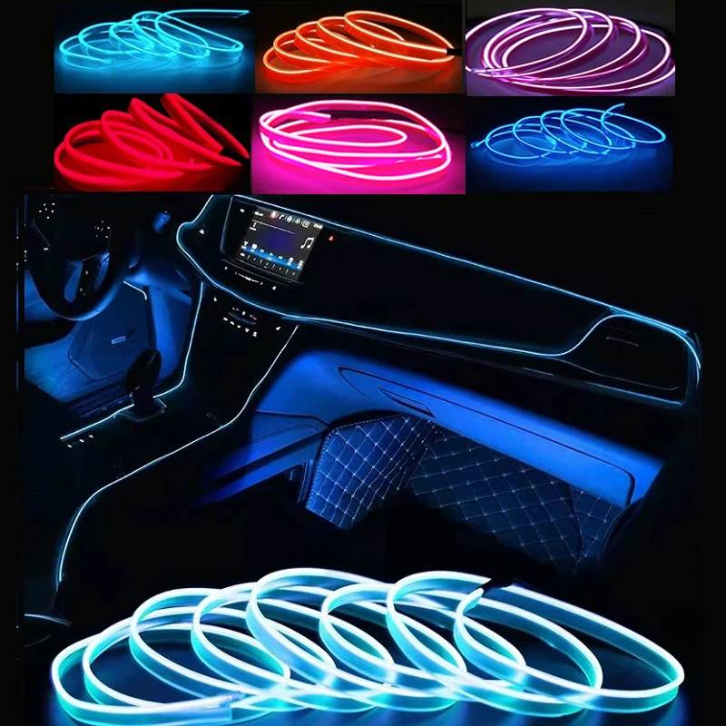 5M  Automobile led   Interior  Cold light line instrument decorative lamp For Auto DIY Flexible Ambient Light Diode